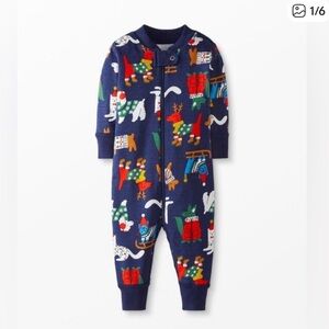 Hanna Andersson Christmas Pups One Piece Pajamas
